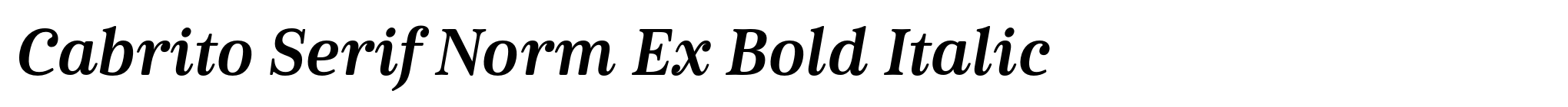 Cabrito Serif Norm Ex Bold Italic image